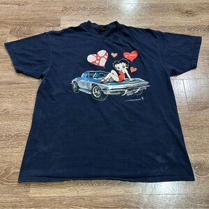Vintage Betty Boop X No Fear Be Mine Car Hearts T Shirt 2003 XL